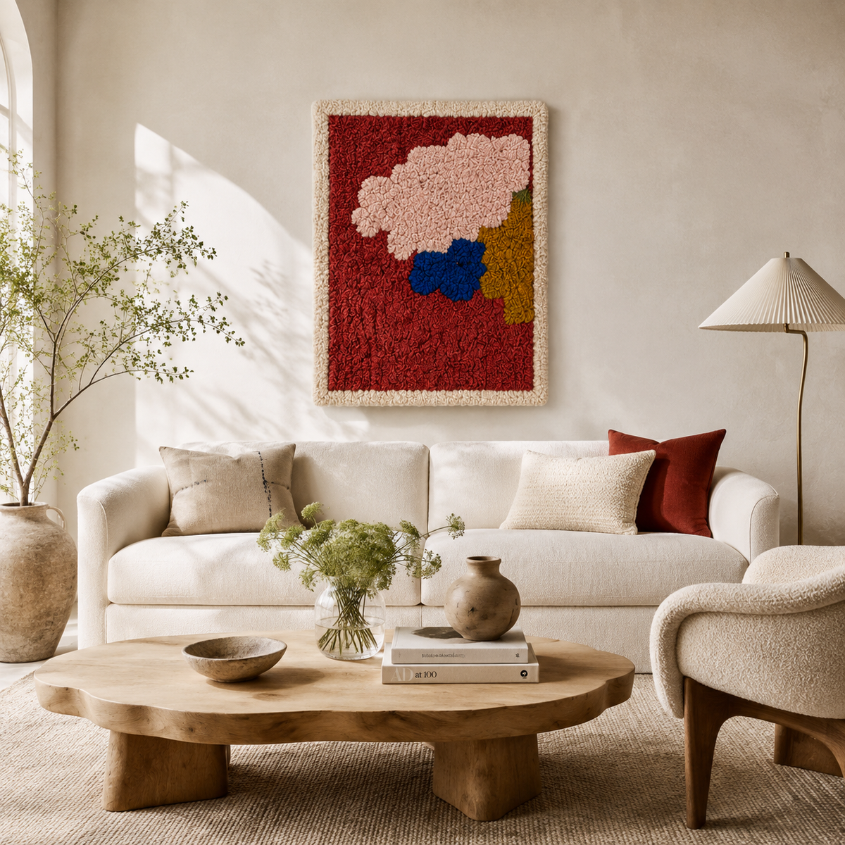 Hewn Earth Cloud Garden wall art featuring a serene, abstract cloud design on a textured background for modern home decor