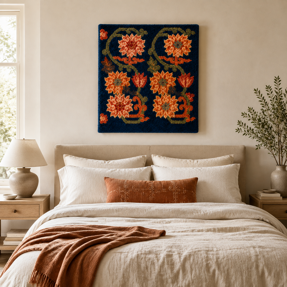 Hewn Earth Midnight Medallion wall art featuring intricate circular design on a dark background.