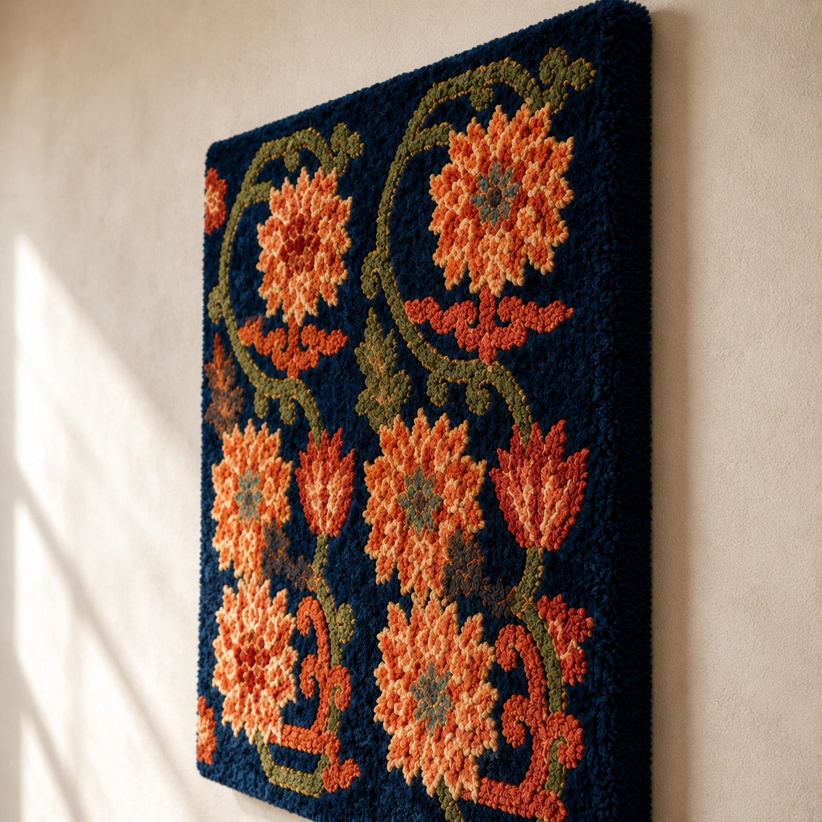 Hewn Earth Midnight Medallion wall art featuring intricate circular patterns on a dark background.