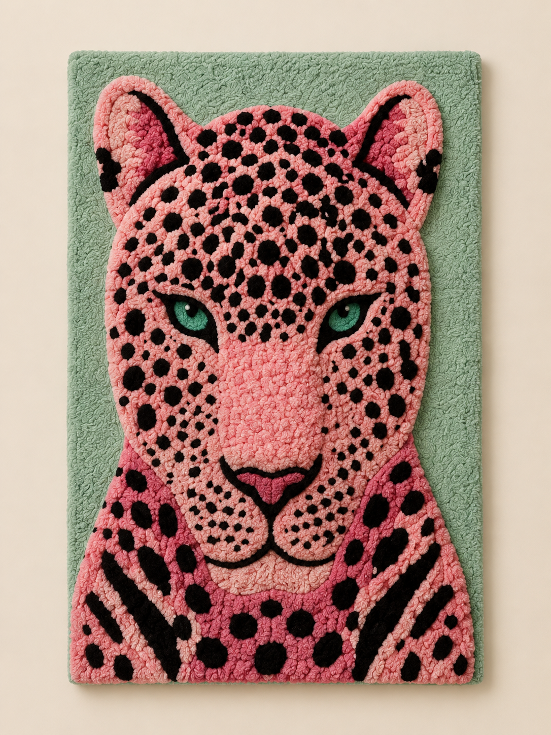 Rose leopard wall art by Hewn Earth featuring a vibrant leopard print with rose accents, perfect for modern home decor.