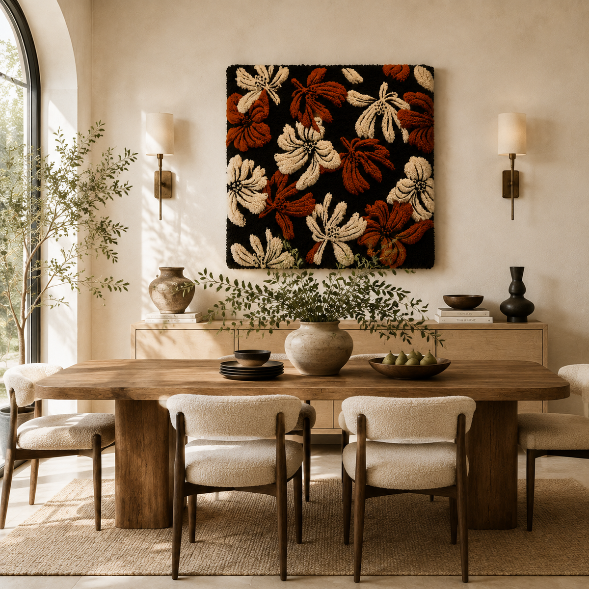 Close-up of Hewn Earth Twilight Branches wall art featuring detailed, natural branch design on a neutral background.