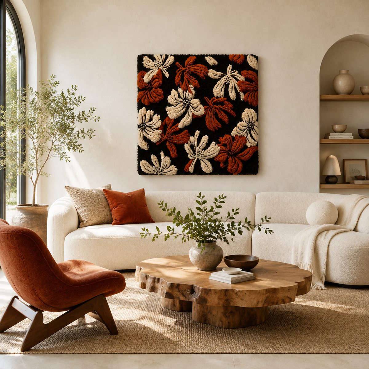 Hewn Earth Twilight Branches wall art featuring delicate branch design on textured background for natural home decor.