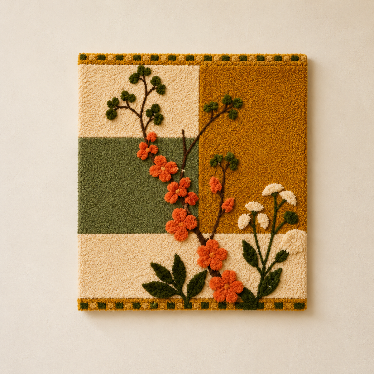 Night Bloom wall art by Hewn Earth featuring a vibrant floral design on a textured background.
