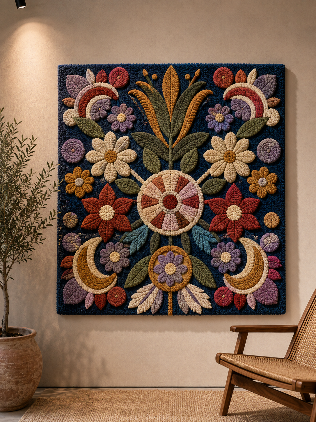 Blue Iris Study wall art by Hewn Earth featuring a detailed illustration of a blue iris flower on a neutral background.