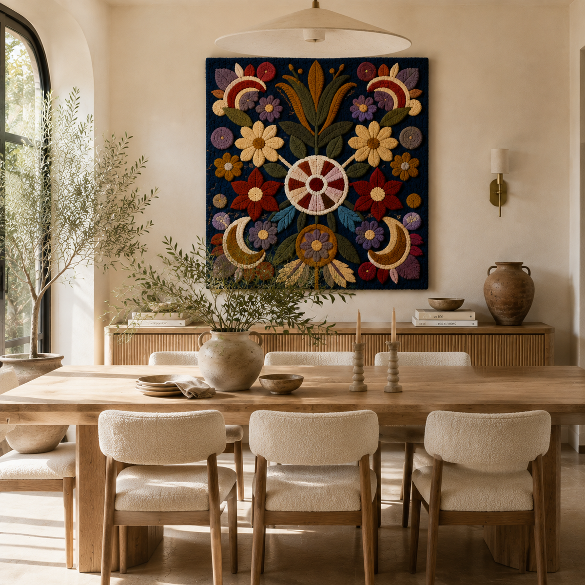 Blue Iris study wall art by Hewn Earth featuring detailed blue iris flowers on a neutral background.