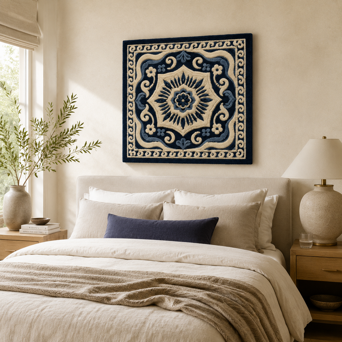 Hewn Earth Riverbend Autumn wall art featuring warm autumn hues and nature-inspired landscape scene for home decor.