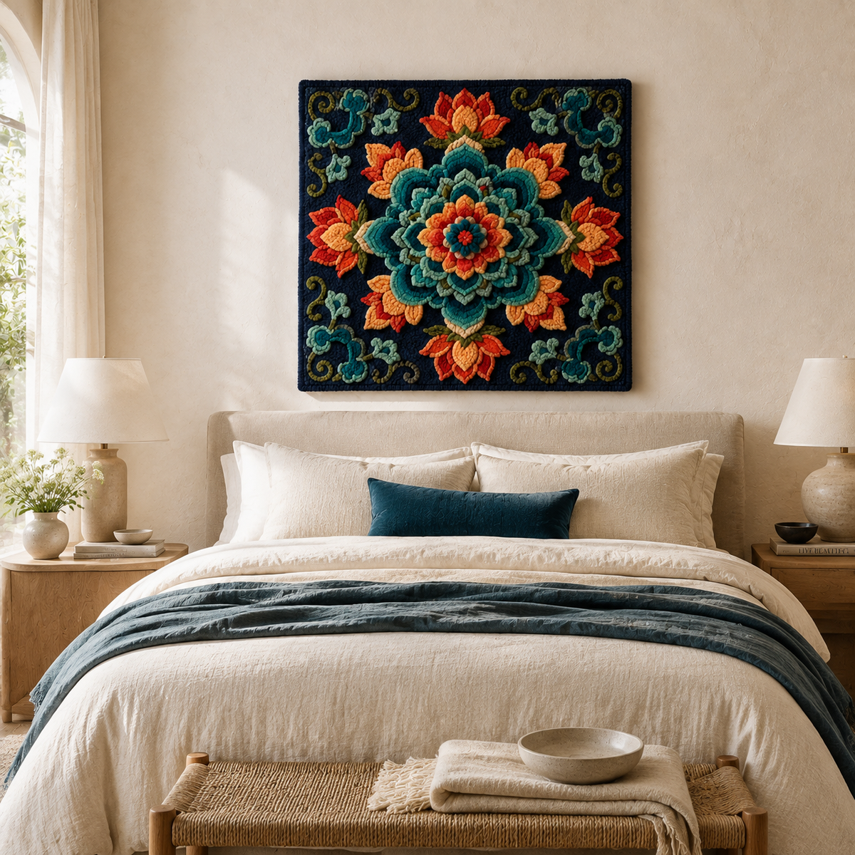 Hewn Earth Sunburst Frame wall art with warm wood tones and intricate sunburst design, perfect for modern home decor.