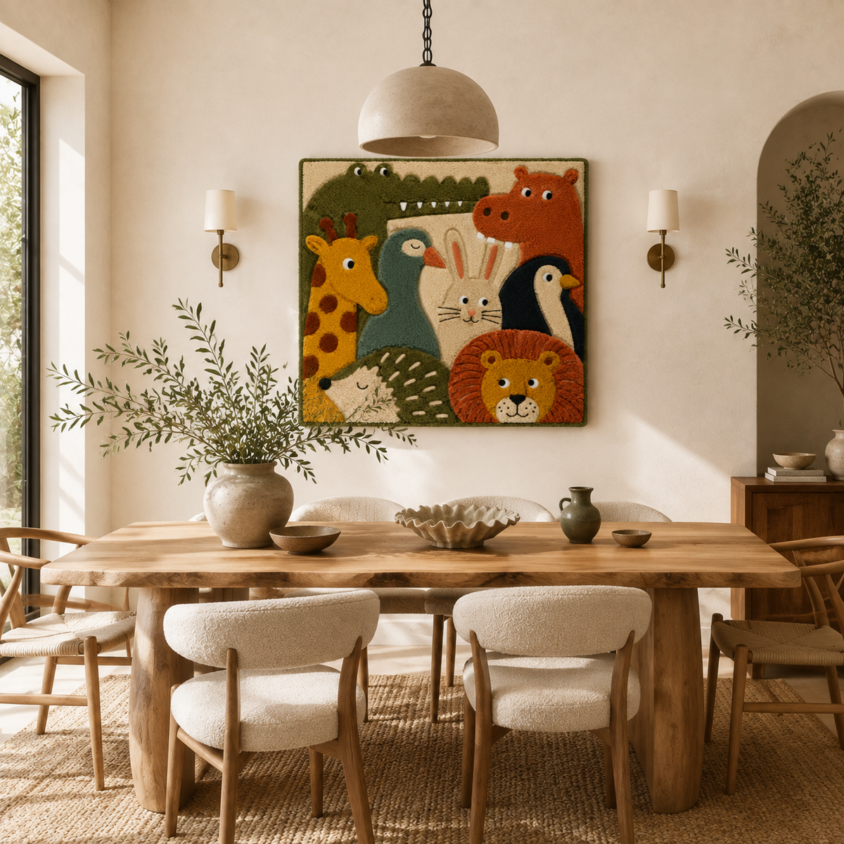 Blue horse wall art by Hewn Earth, featuring a detailed painted horse image on a textured canvas.