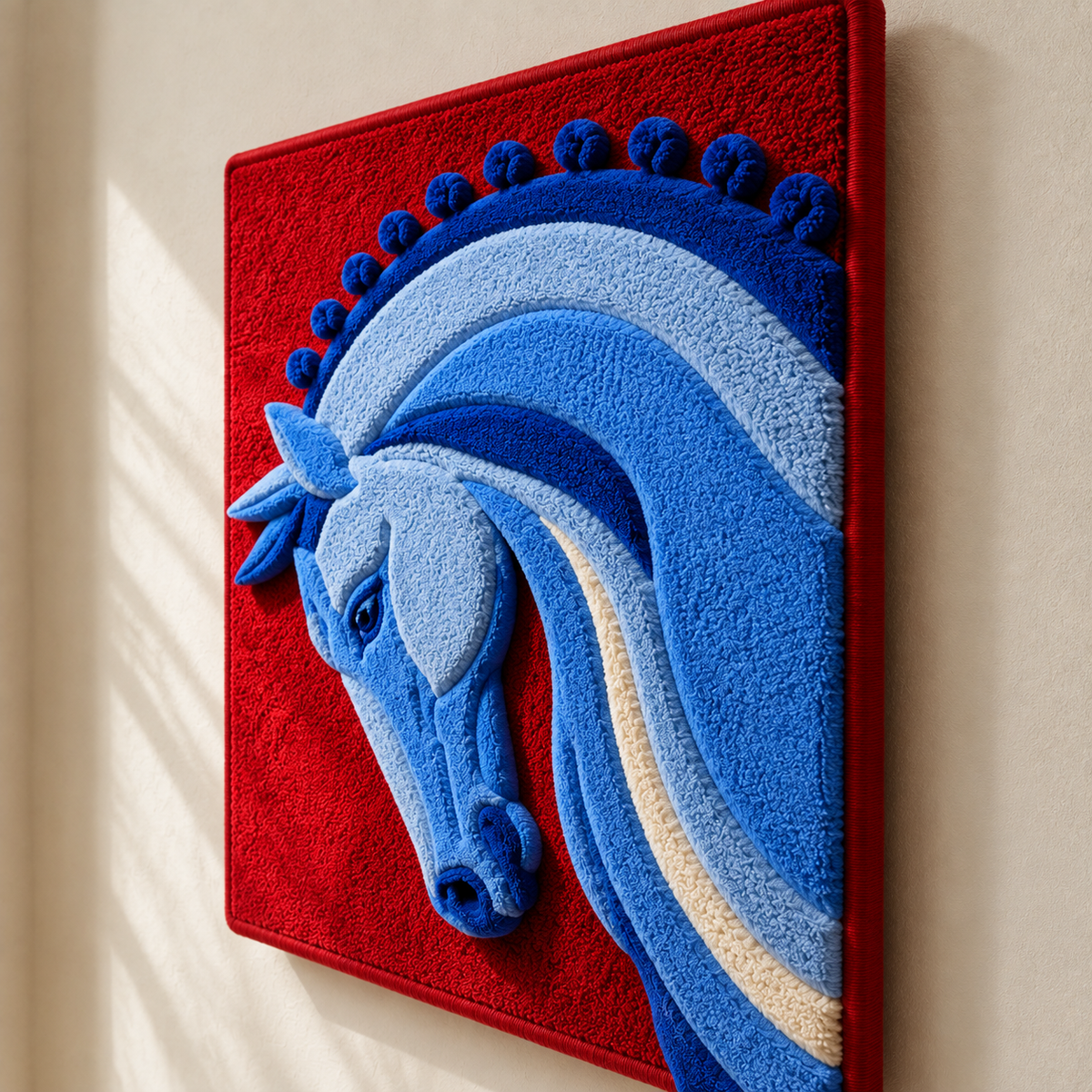 Close-up of Hewn Earth floral vessel wall art featuring a detailed, colorful floral design on a textured surface.