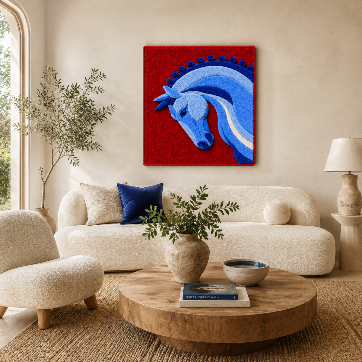 Hewn Earth floral vessel wall art featuring a decorative ceramic vessel with colorful floral patterns on a neutral background.
