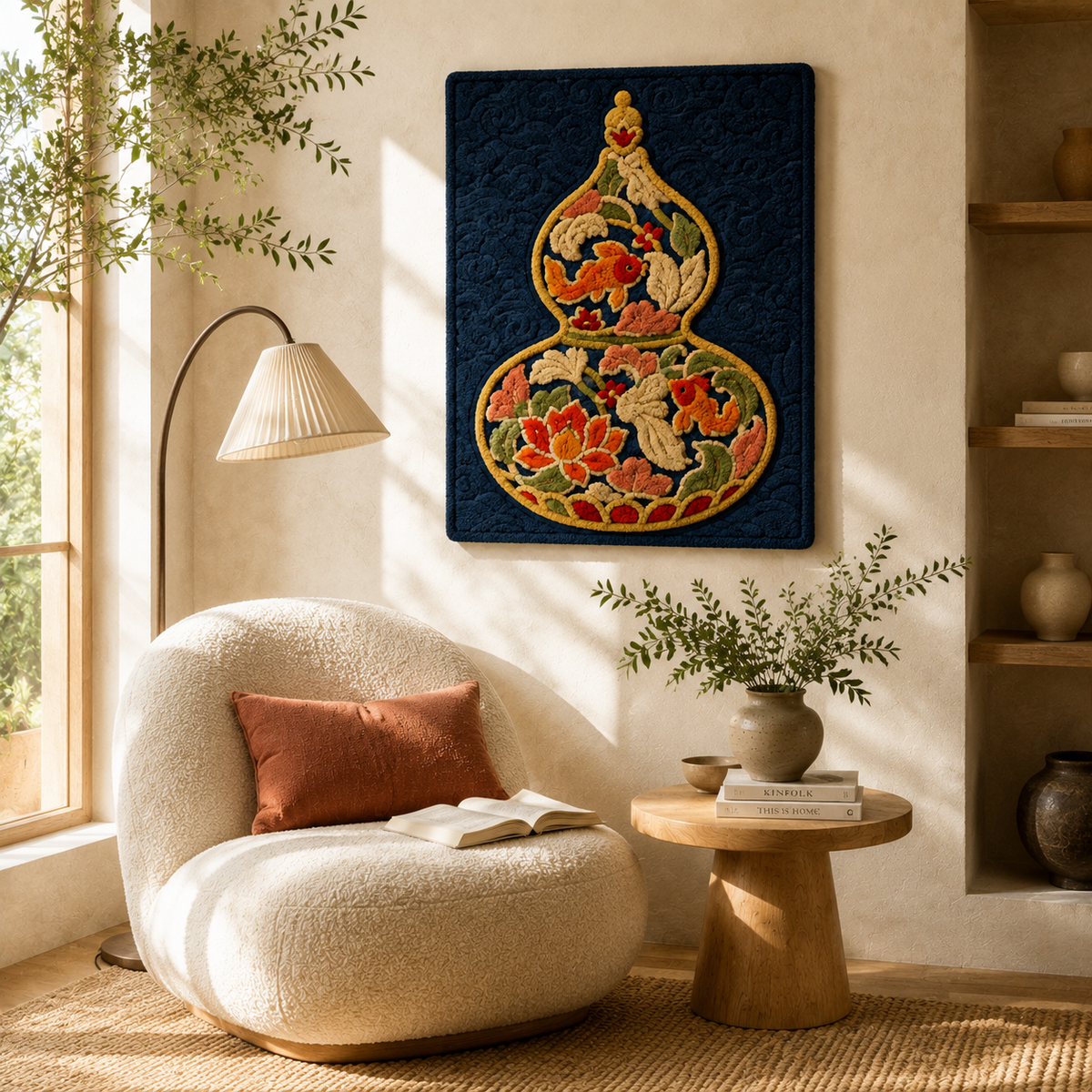 Red Horizon wall art by Hewn Earth featuring vibrant abstract design on a canvas for modern home decor.