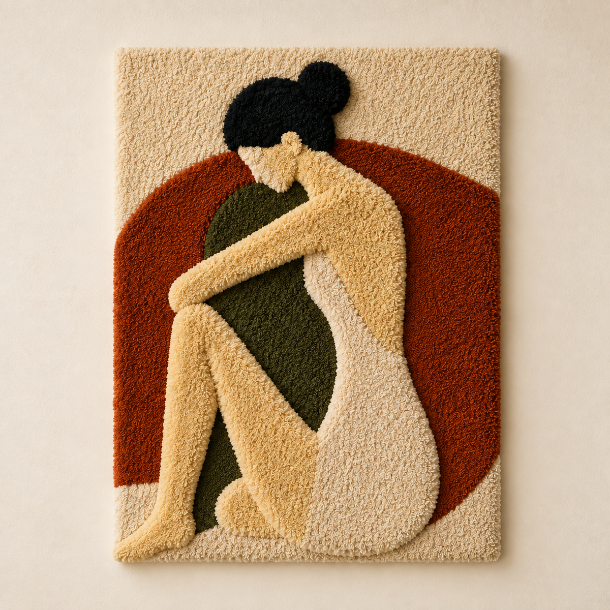 Close-up of the Sienna Figure wall art by Hewn Earth, showcasing textured ceramic detail and earthy tones.