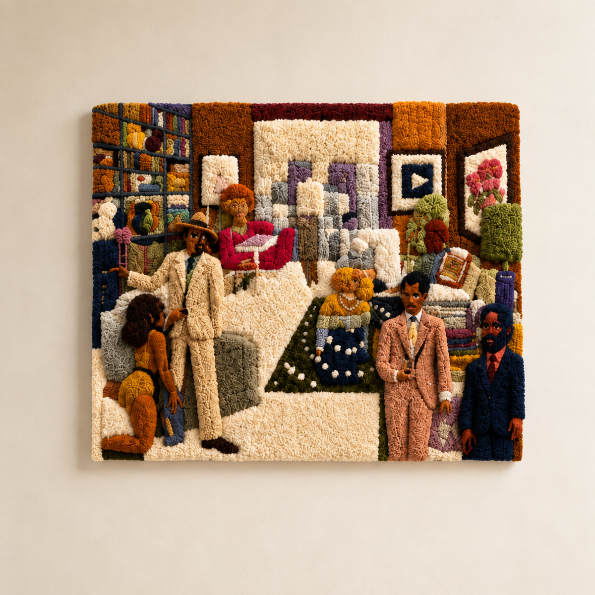 Wall art of a woman with a cat, by Hewn Earth, showcasing a detailed and artistic illustration of a woman holding a cat.