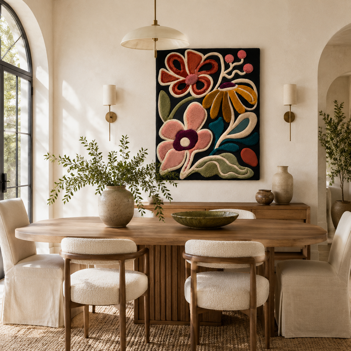 Hewn Earth Garden Tangle wall art featuring intricate organic metal sculpture with earthy tones and textured detailing.