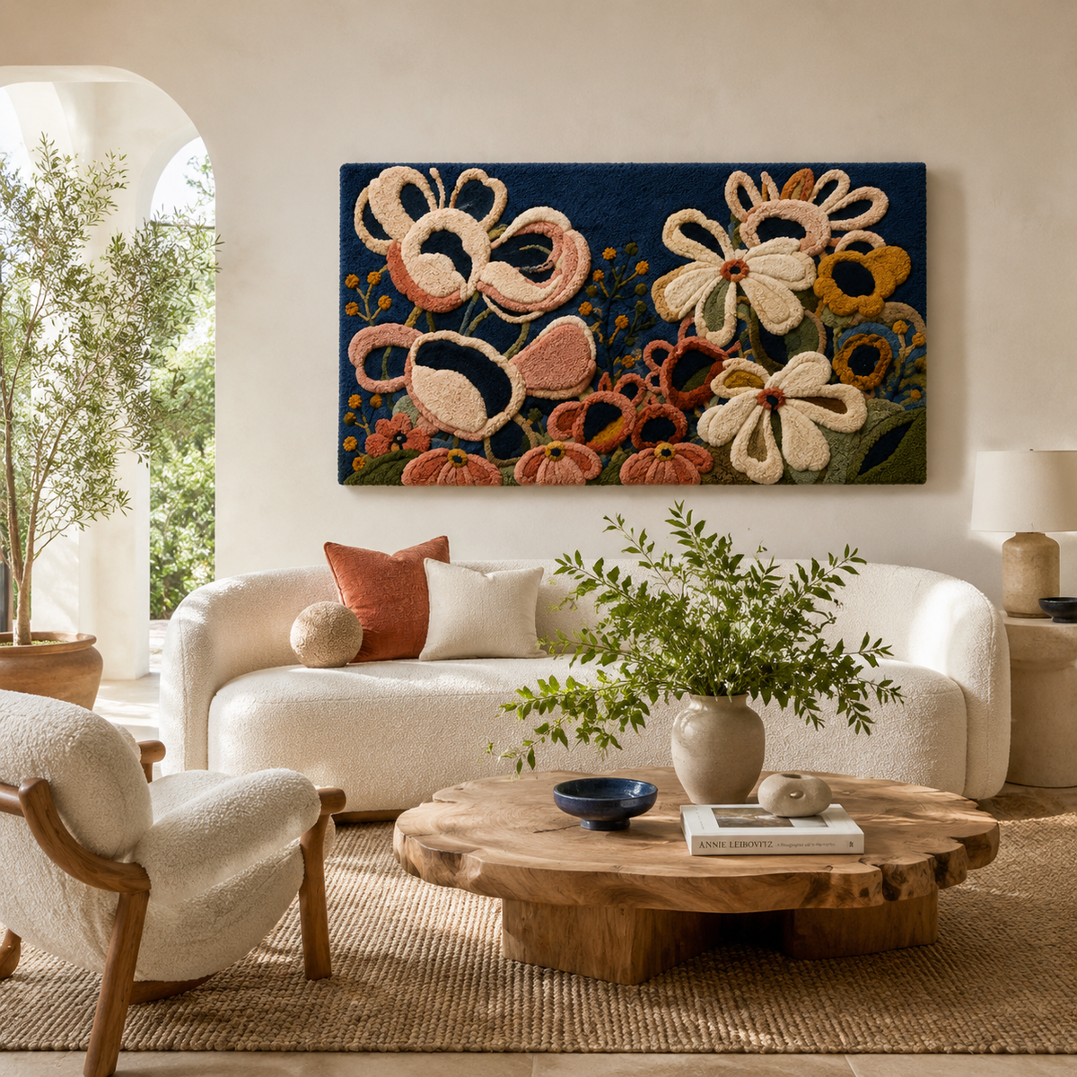 Coral Garden wall art by Hewn Earth featuring intricate coral motifs in a natural light color scheme.