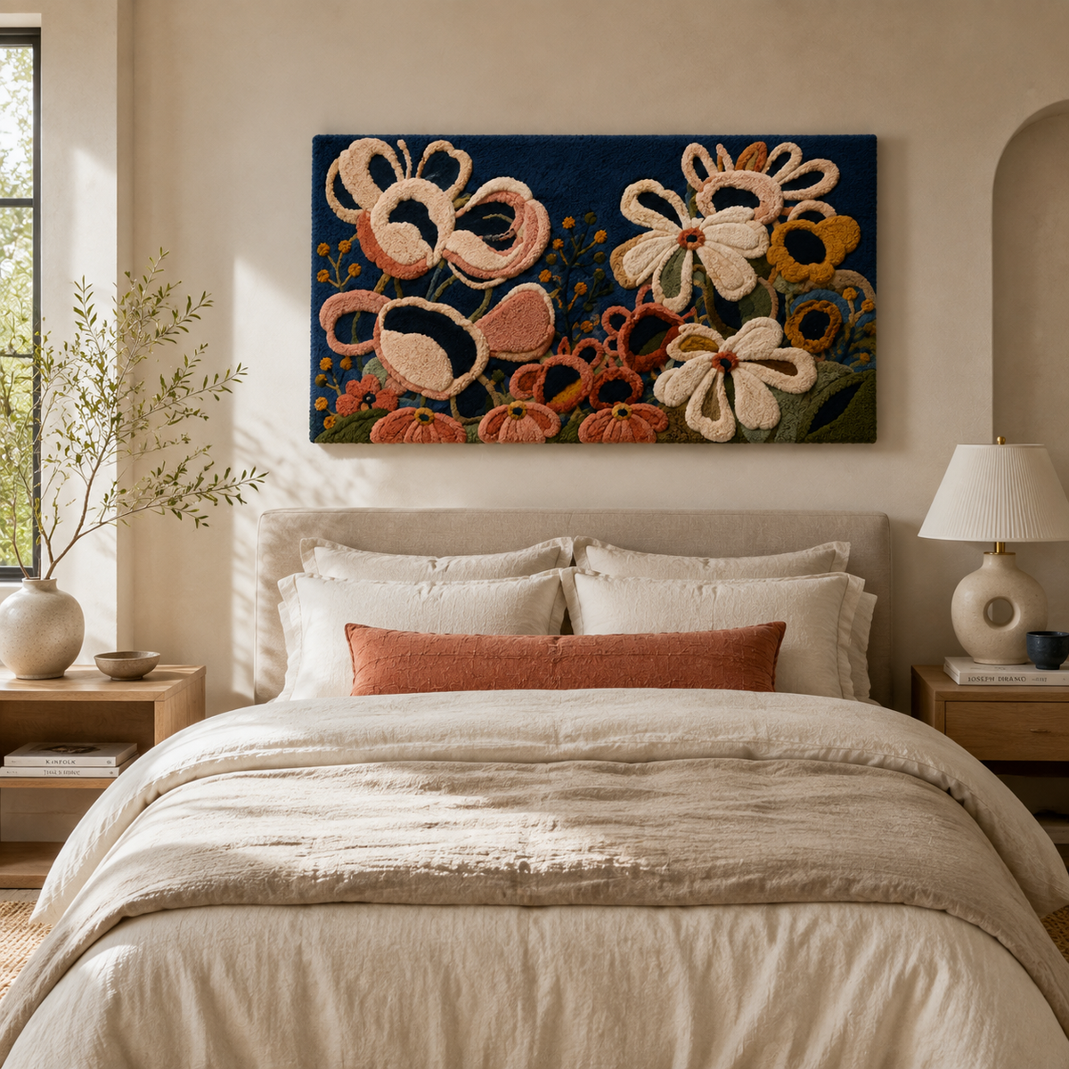 Hewn Earth Coral Garden wall art featuring vibrant coral designs on a textured background.