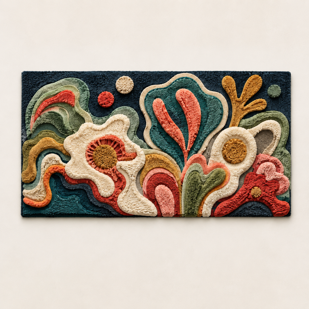 Hewn Earth Night Tiles wall art featuring dark, textured tile patterns suitable for modern interior decor.