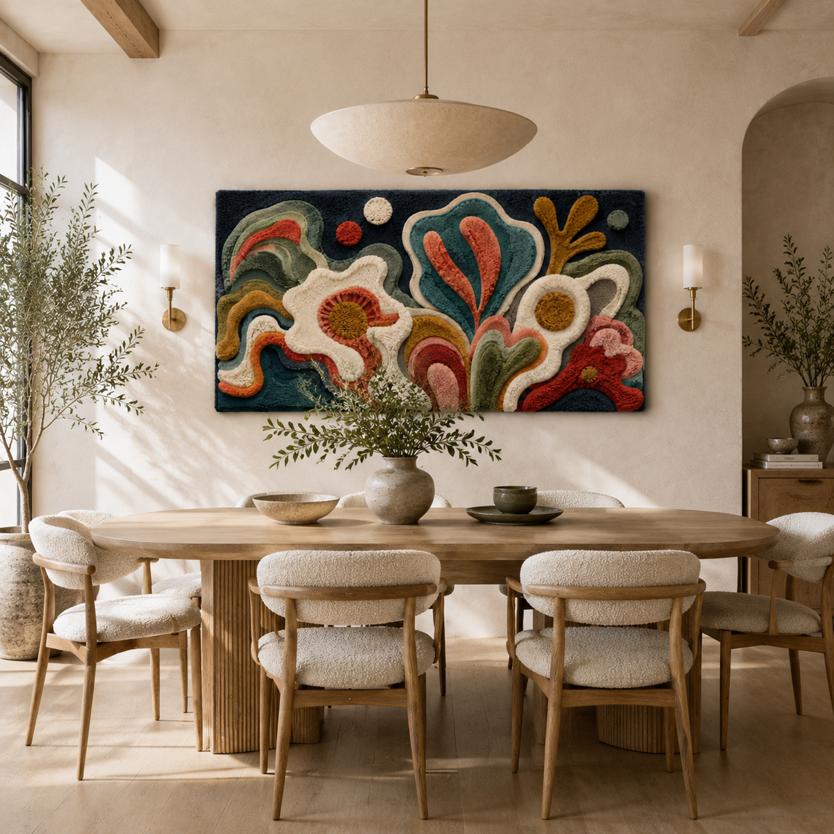 Abstract night-themed wall art tiles by Hewn Earth featuring dark, textured ceramic tiles with a celestial-inspired design.