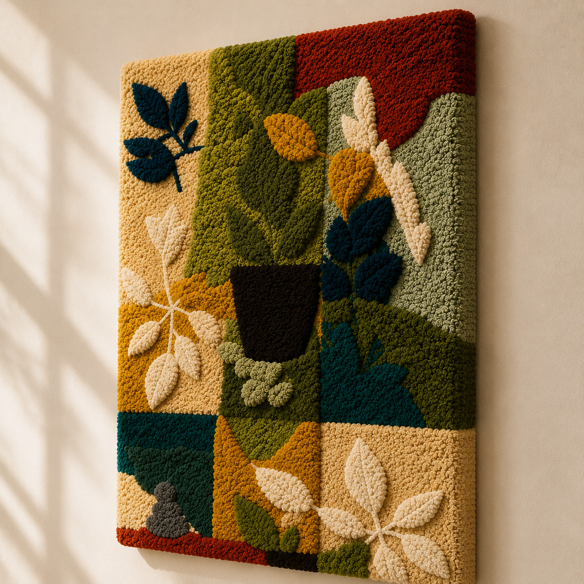 Hewn Earth Ribbon Geometry wall art featuring interwoven abstract ribbon shapes in neutral tones.