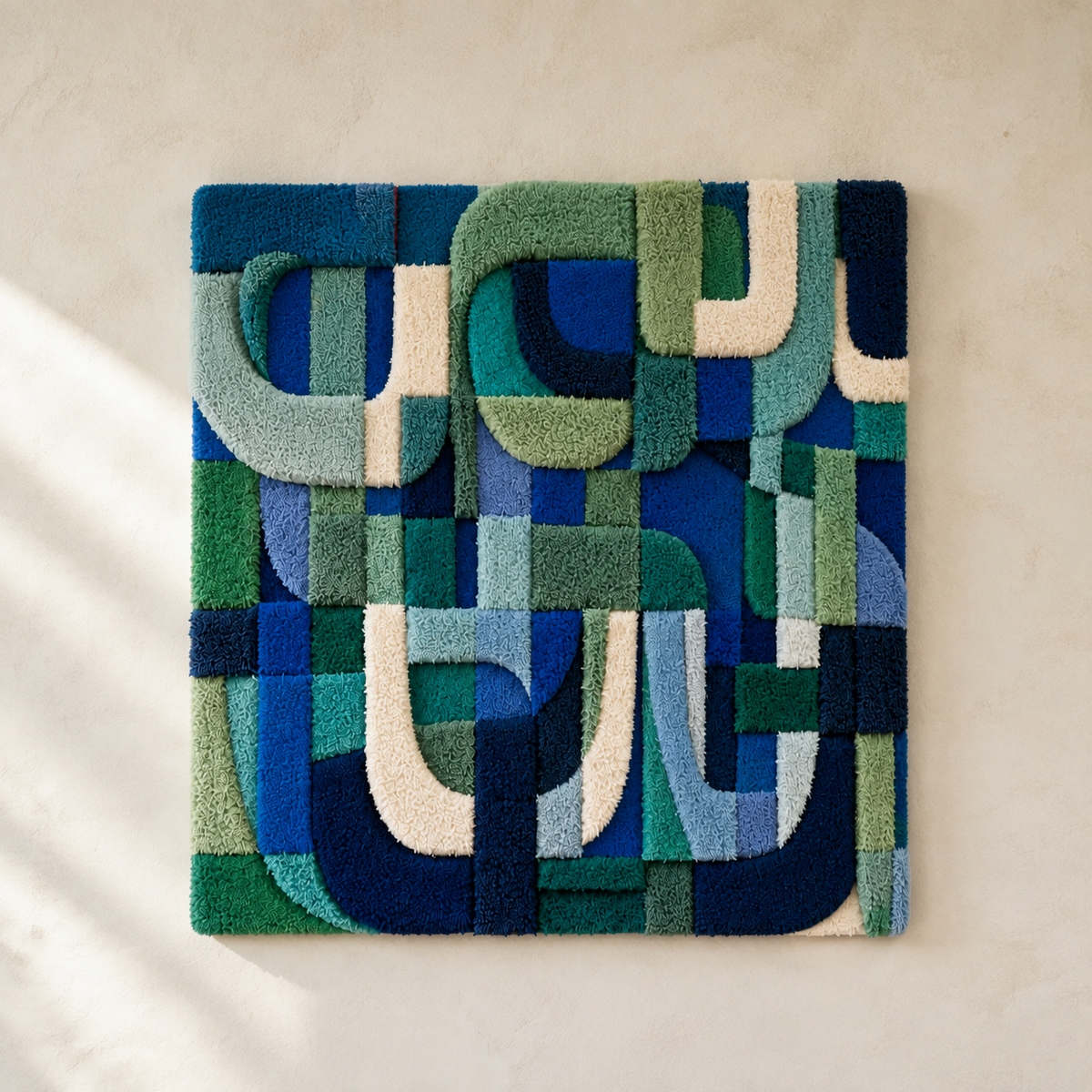 Hewn Earth Constructed Flight wall art featuring abstract geometric shapes and earthy tones for modern home decor.