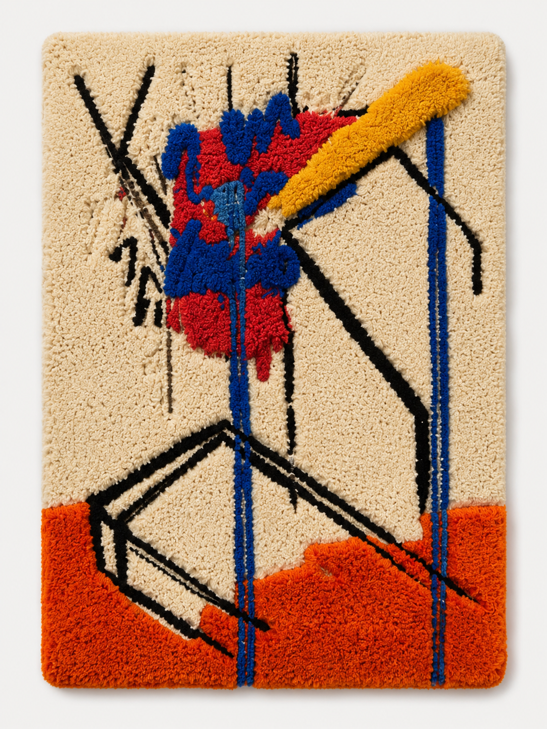 Hewn Earth Electric Glyphs wall art featuring modern geometric electric symbols displayed on a neutral wall.