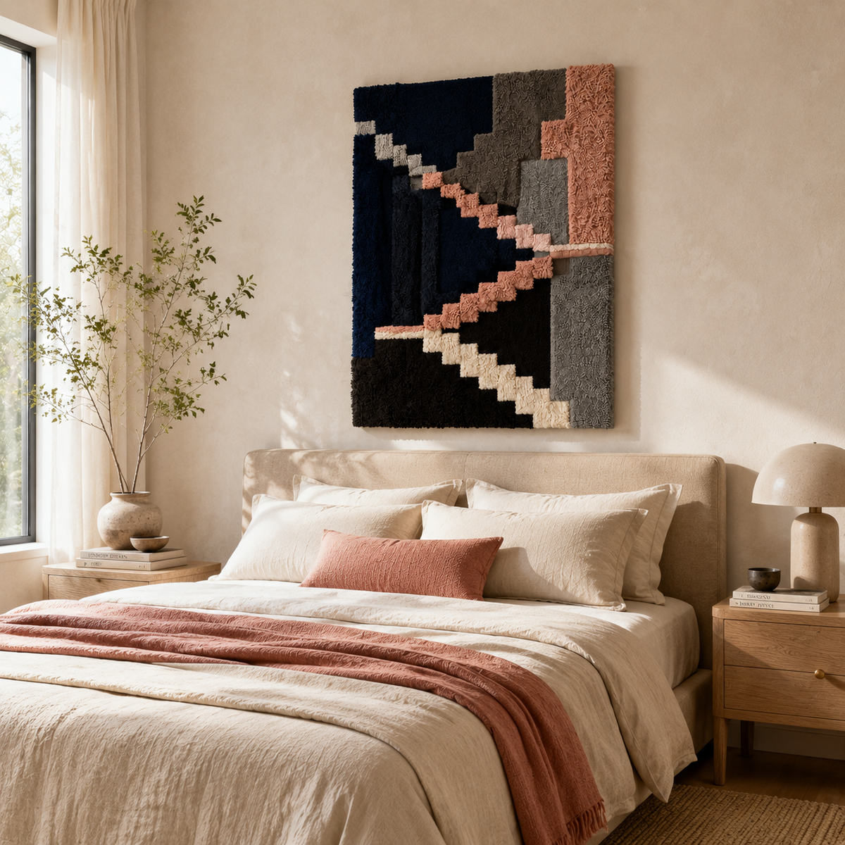 Color Arcade wall art by Hewn Earth featuring vibrant, abstract geometric shapes on a white background.