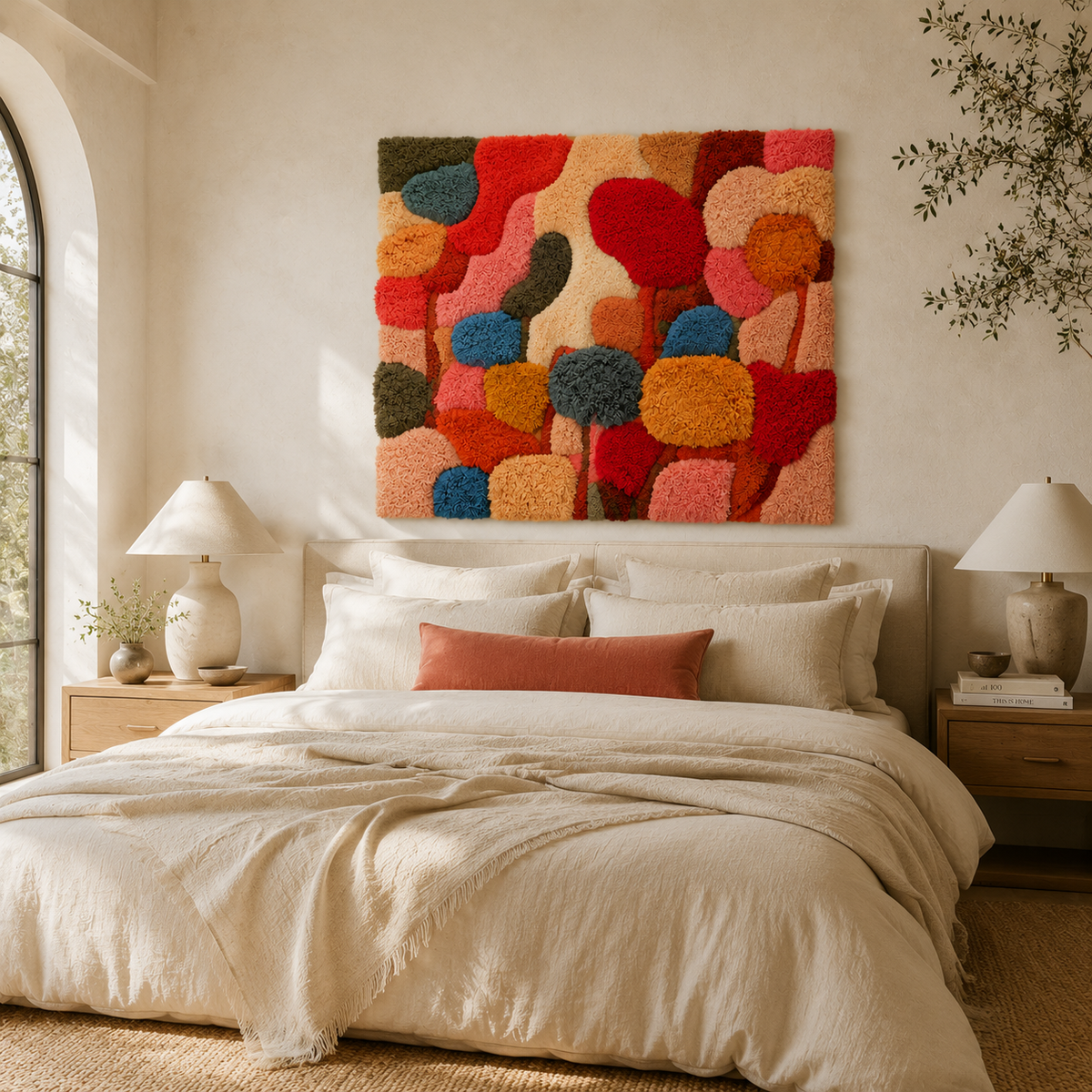 Festival Folk wall art by Hewn Earth featuring vibrant, folk-inspired designs on a decorative wall art piece.