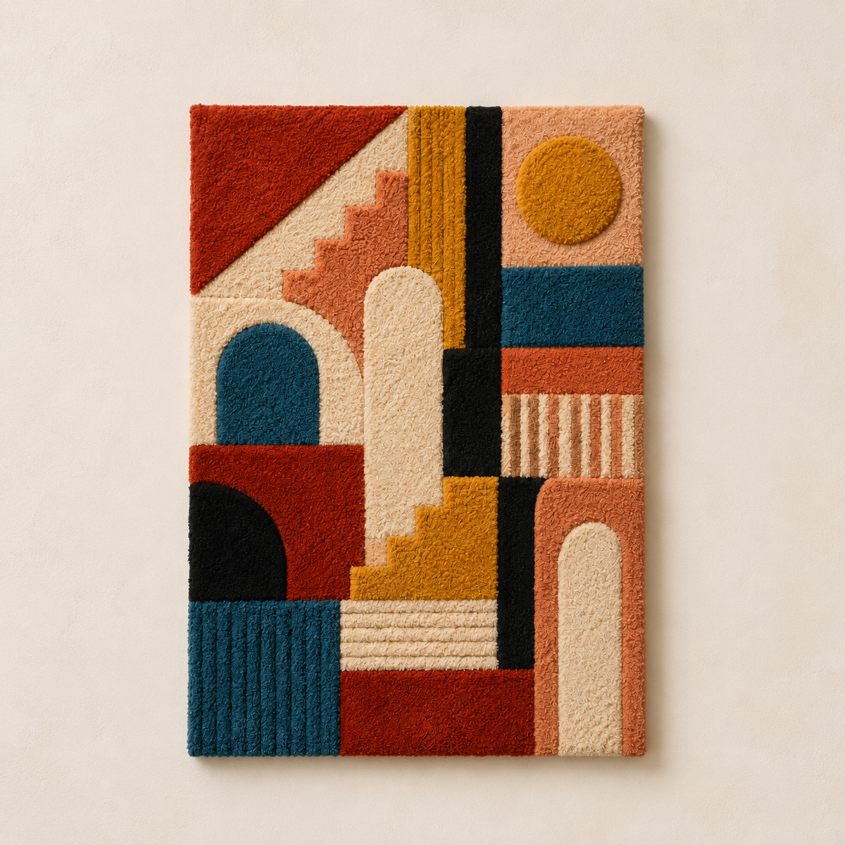 Colorful Cubist Portrait wall art by Hewn Earth featuring geometric abstract face design on canvas.