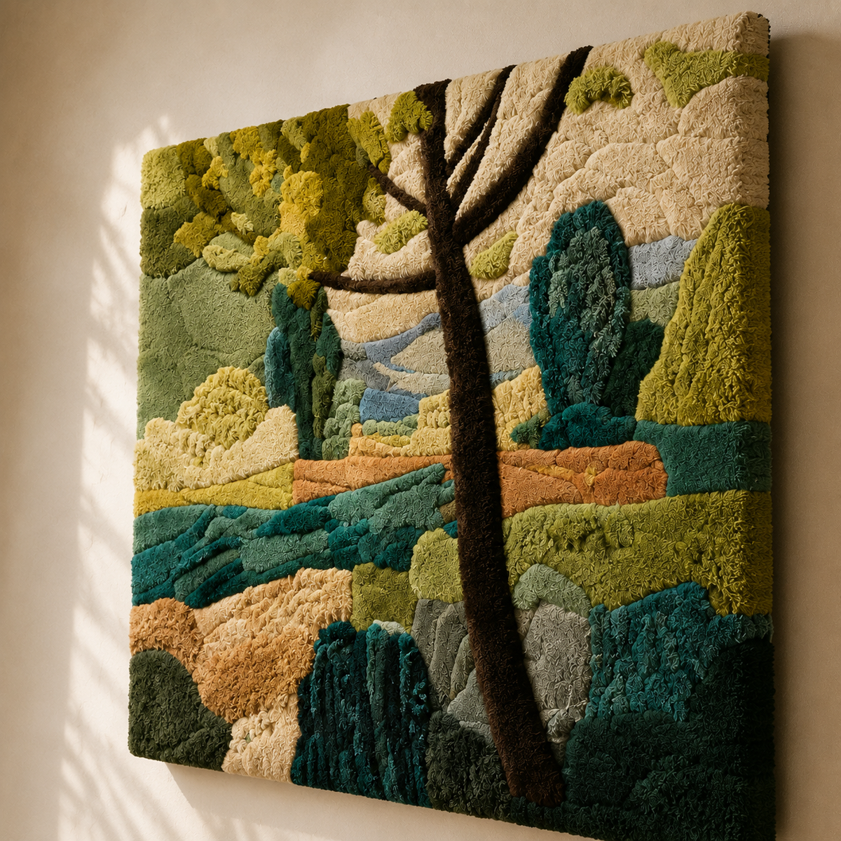 Hewn Earth music room wall art featuring a serene, nature-inspired design with musical elements for a calming space.