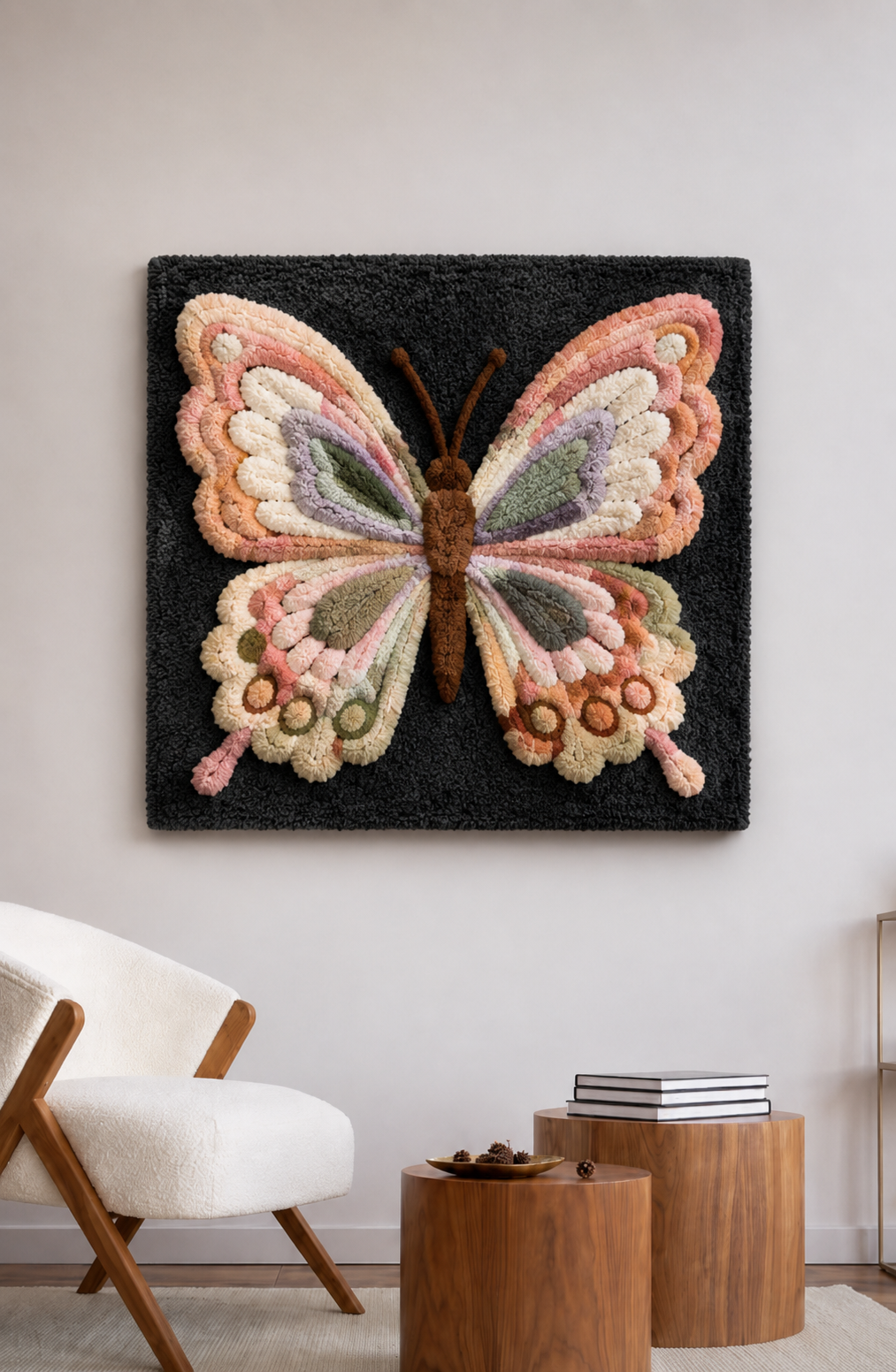 Hewn Earth Quiet Geometry wall art displaying abstract geometric shapes in earthy tones, designed for modern interior decor.