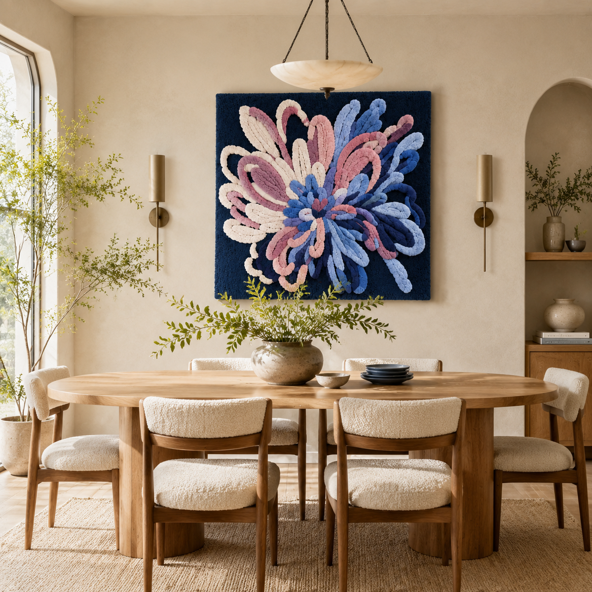 Hewn Earth Pebble Garden wall art featuring a textured design of pebble shapes on a neutral background.
