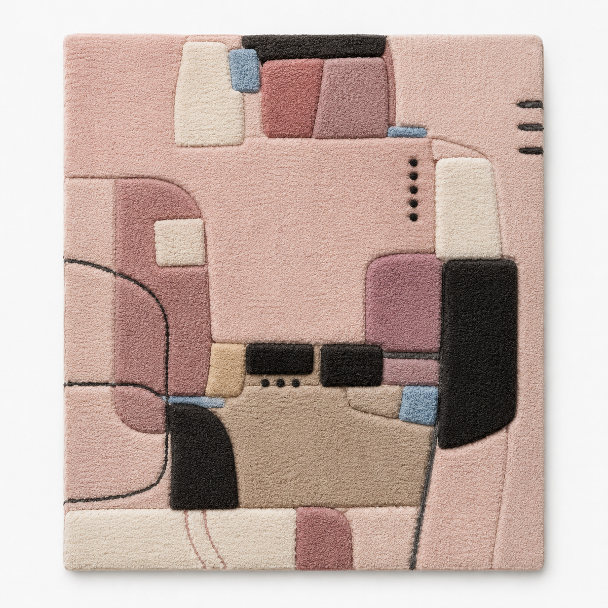 Hewn Earth terracotta city blocks wall art with geometric cityscape design on a neutral background, ideal for modern interior decor.
