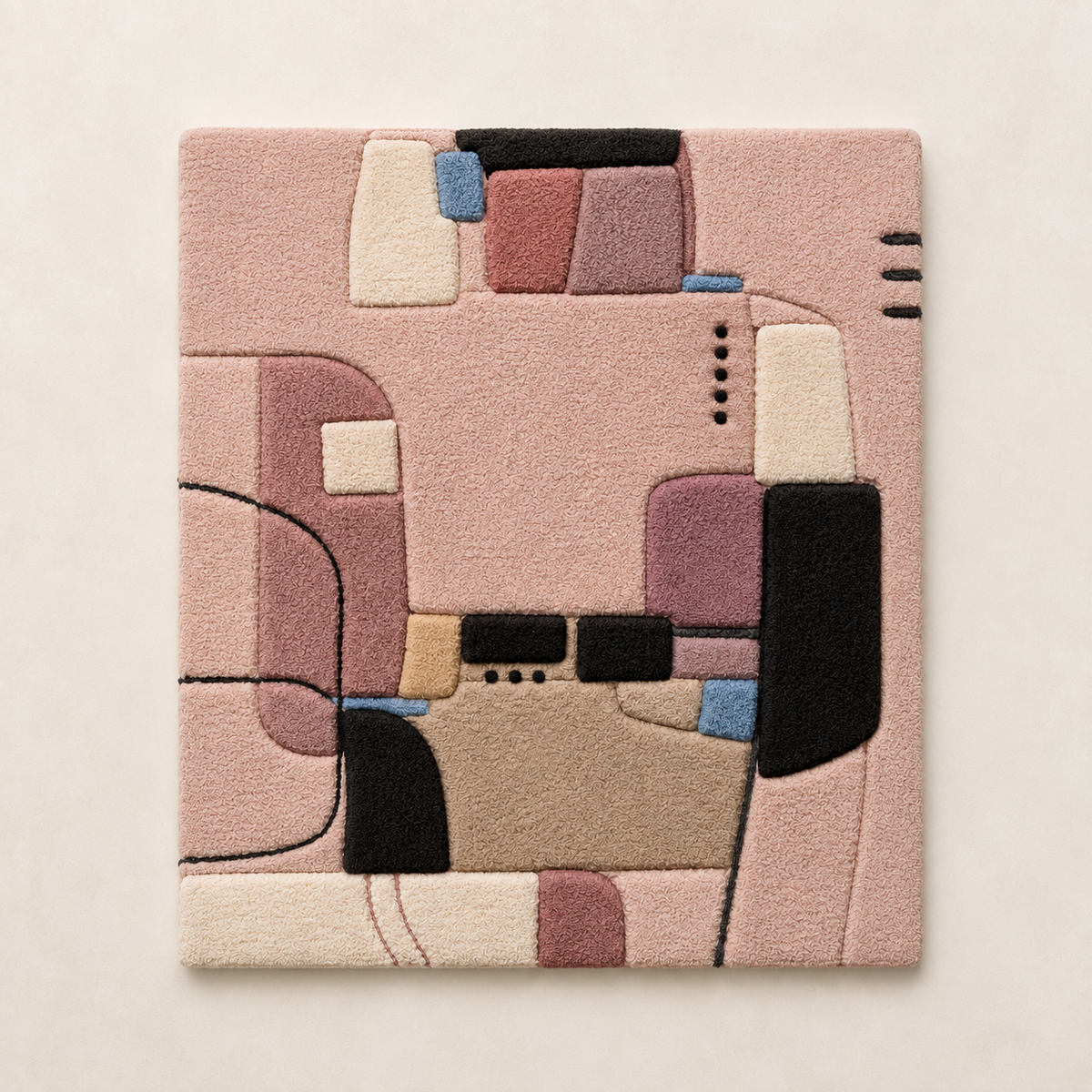 Hewn Earth terracotta city blocks wall art featuring geometric shapes and earthy tones, ideal for modern interior decor.