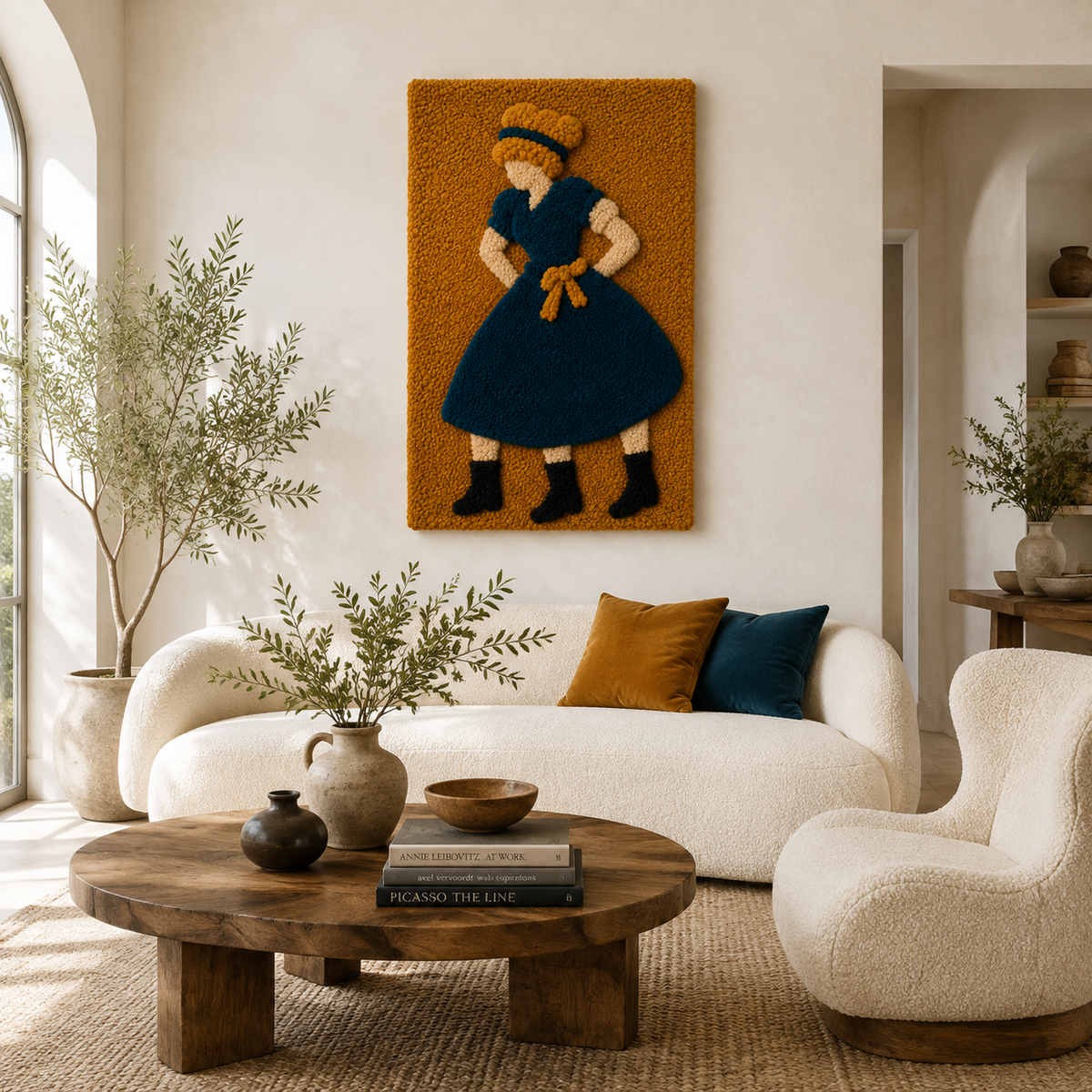 Hewn Earth Folk Rosette wall art featuring intricate wooden rosette design on a neutral background.