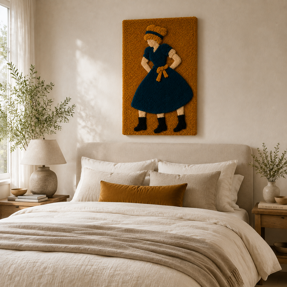 Hewn Earth Folk Rosette wall art featuring intricate wooden rosette design on a neutral background.