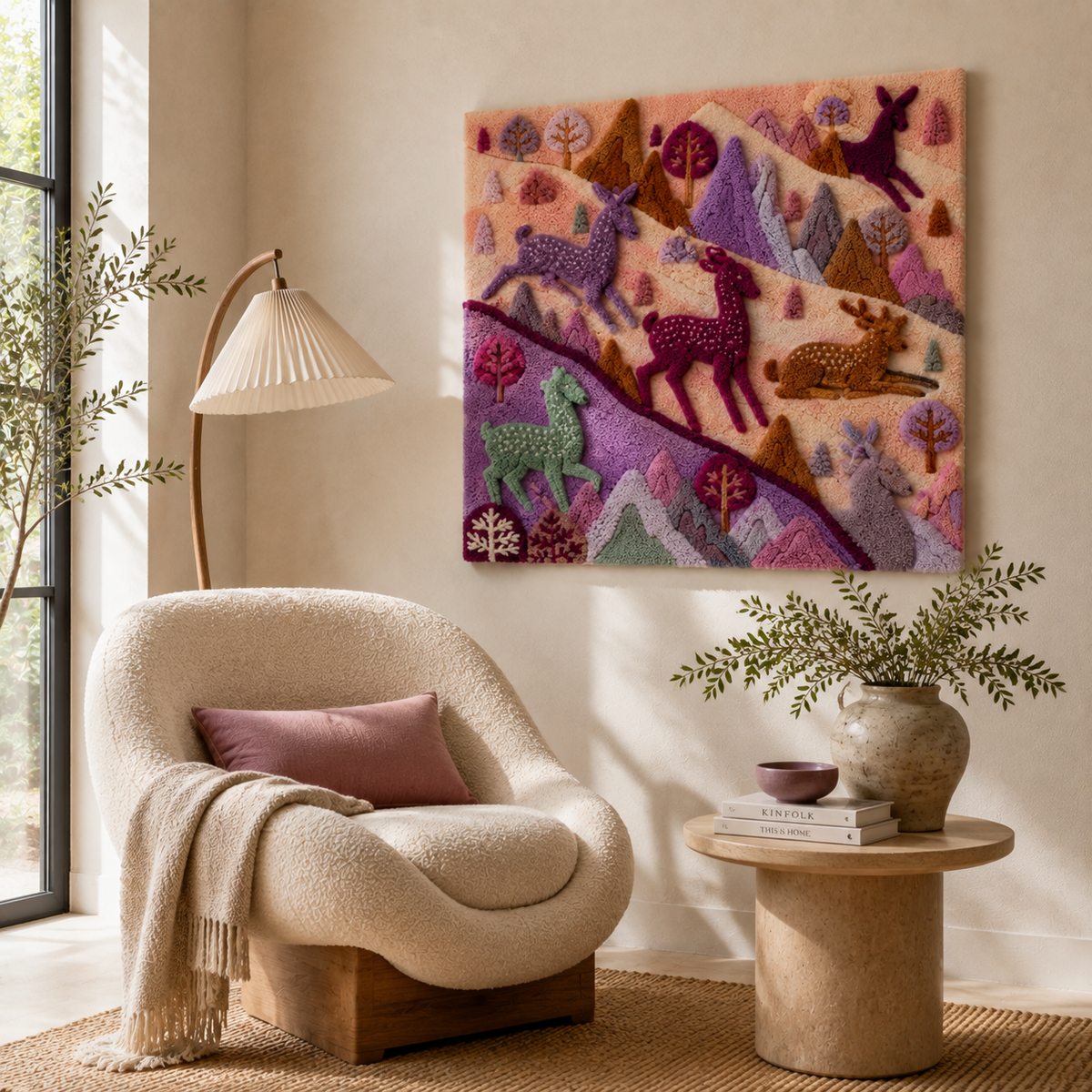 Ivory Hewn Earth collage wall art featuring a textured, abstract design suitable for modern home decor.