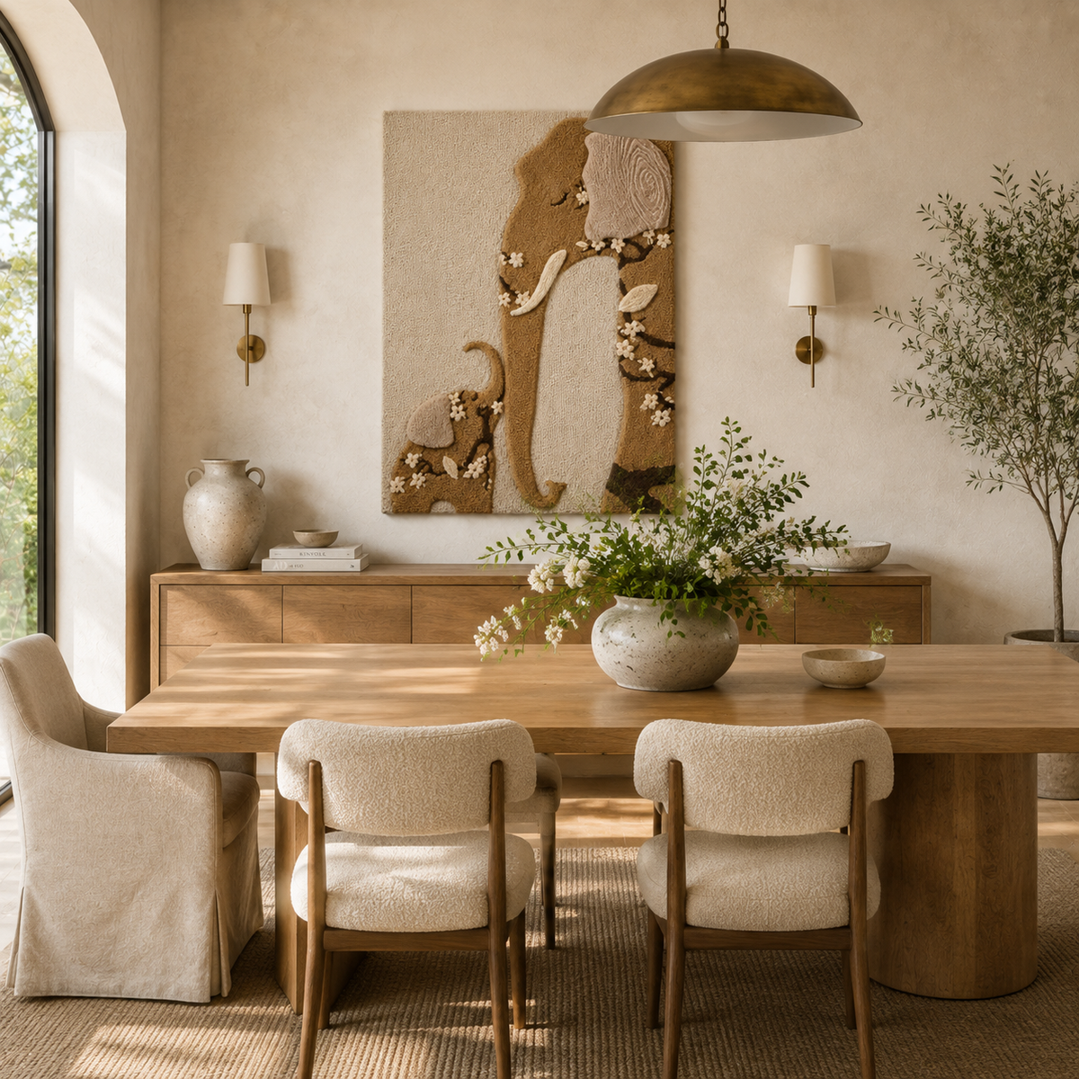 Hewn Earth Pastoral Birds wall art featuring colorful birds perched on branches against a natural background.