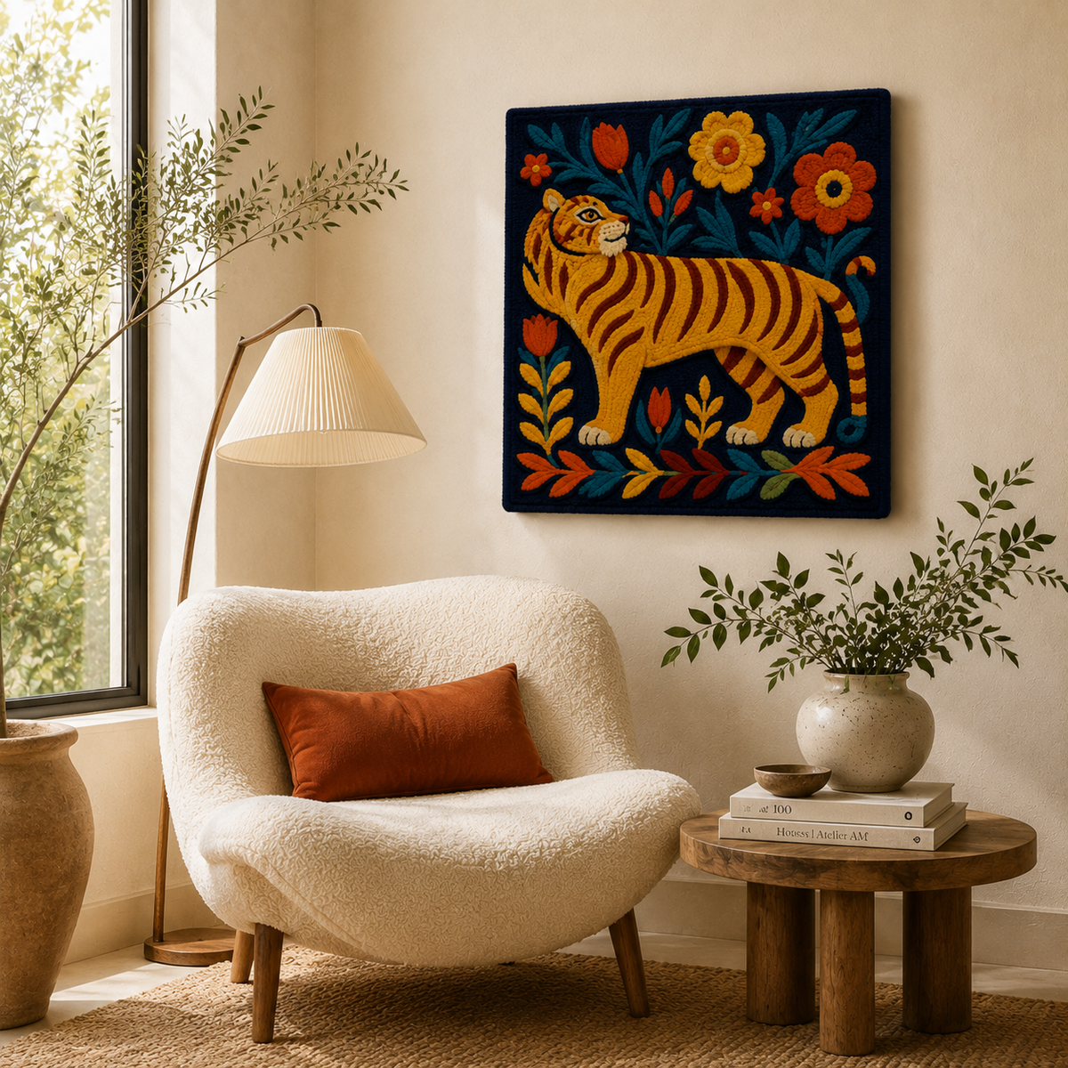 Wild Animal Valley wall art by Hewn Earth featuring a detailed depiction of wildlife scene with various animals in a natural setting.
