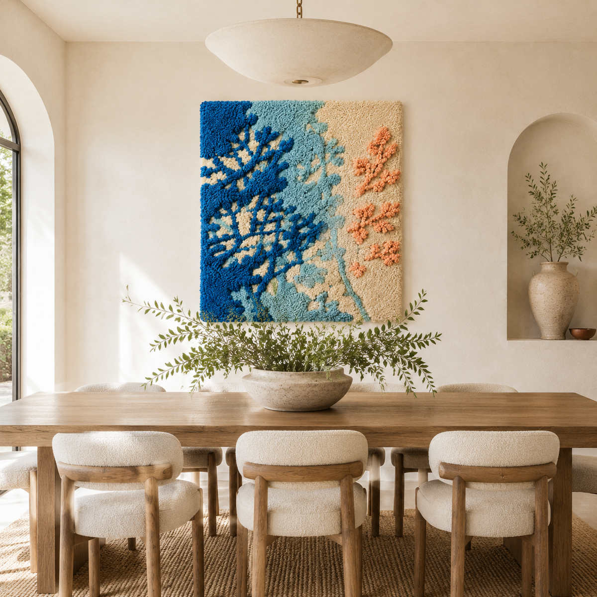Hewn Earth Lilac Animal Valley wall art featuring a serene lilac-toned landscape scene with animals and trees.