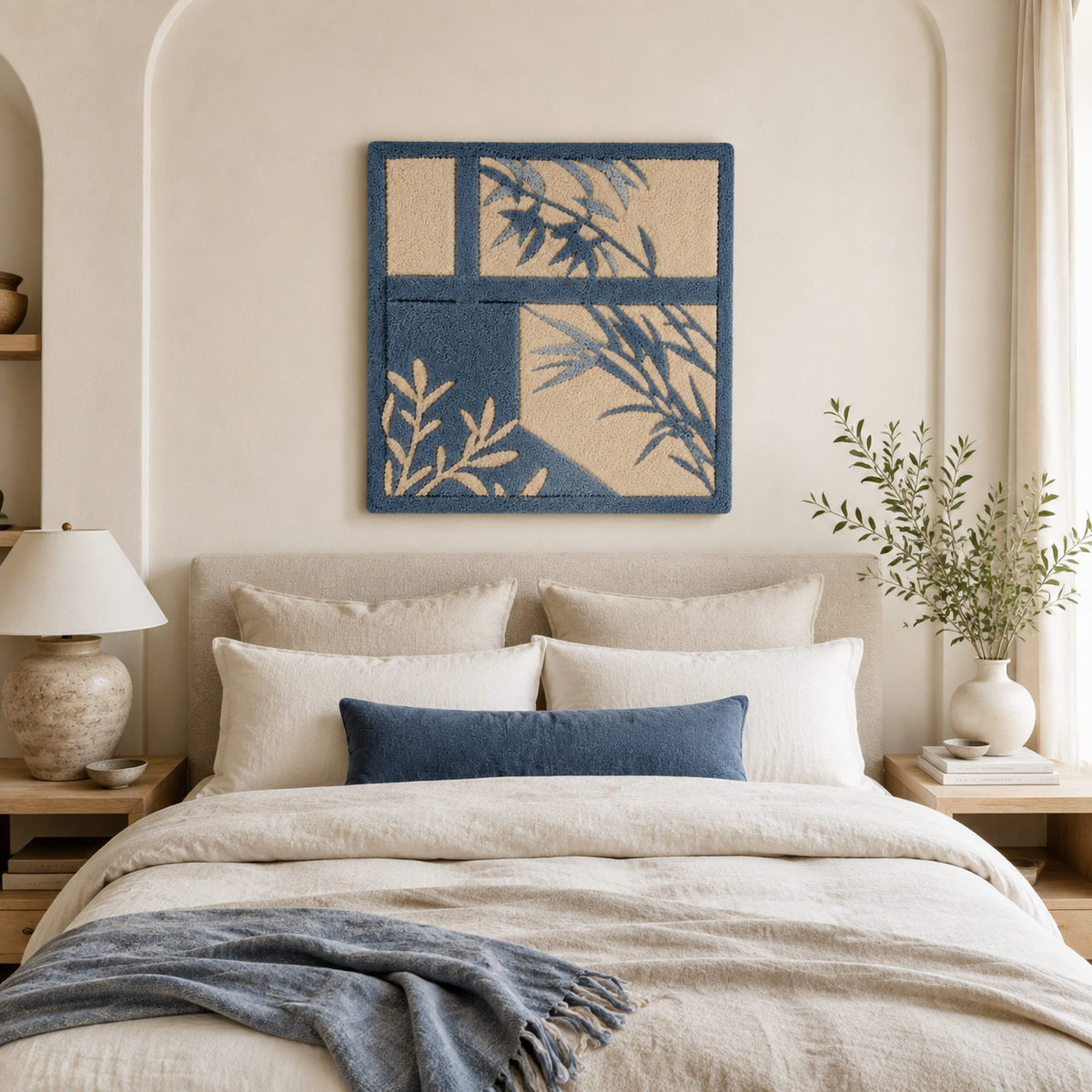 Hewn Earth Mushroom Garden wall art featuring a colorful, detailed mushroom illustration on a textured background.