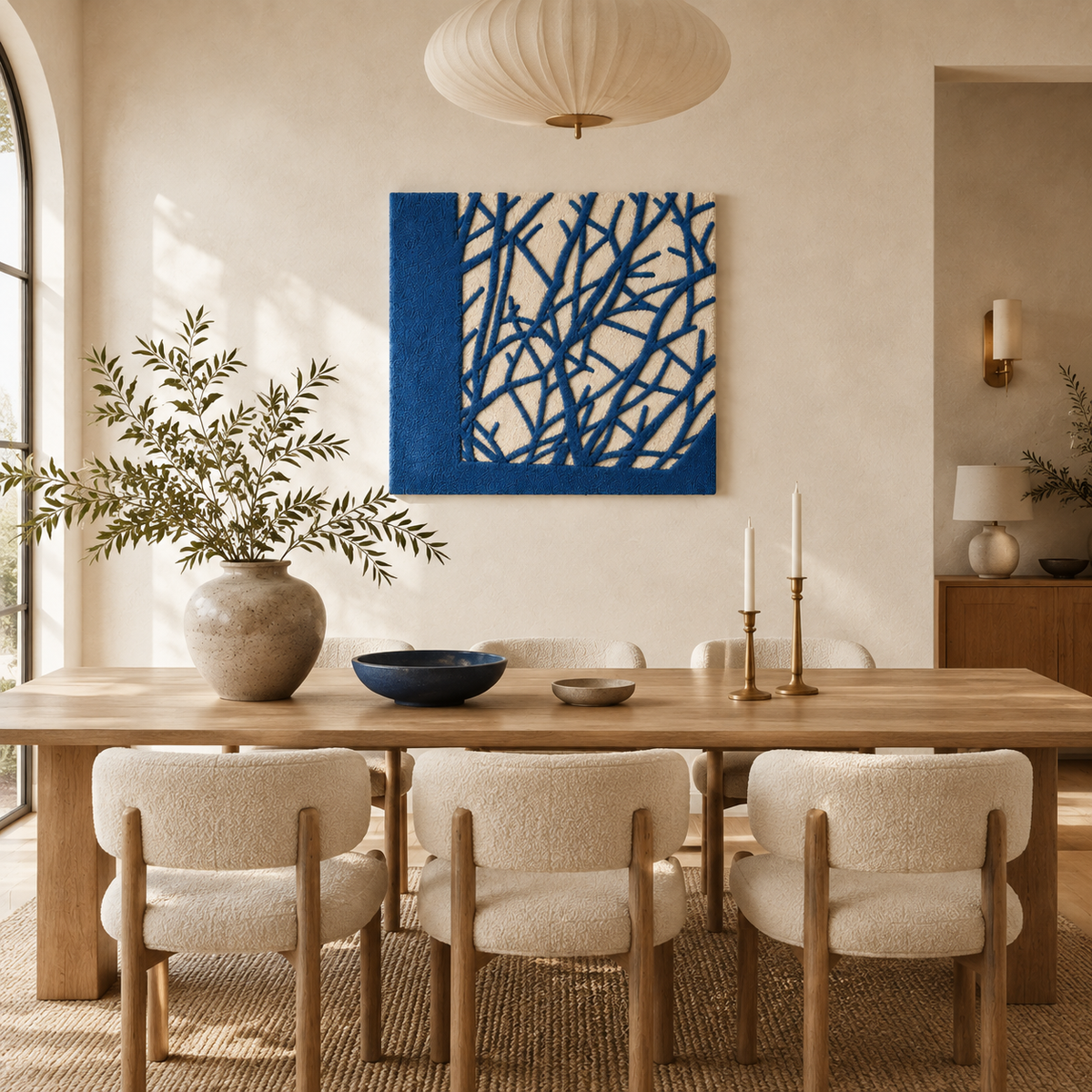 Hewn Earth layered botanical silhouette wall art featuring overlapping plant shapes in a minimalist design for home decor.