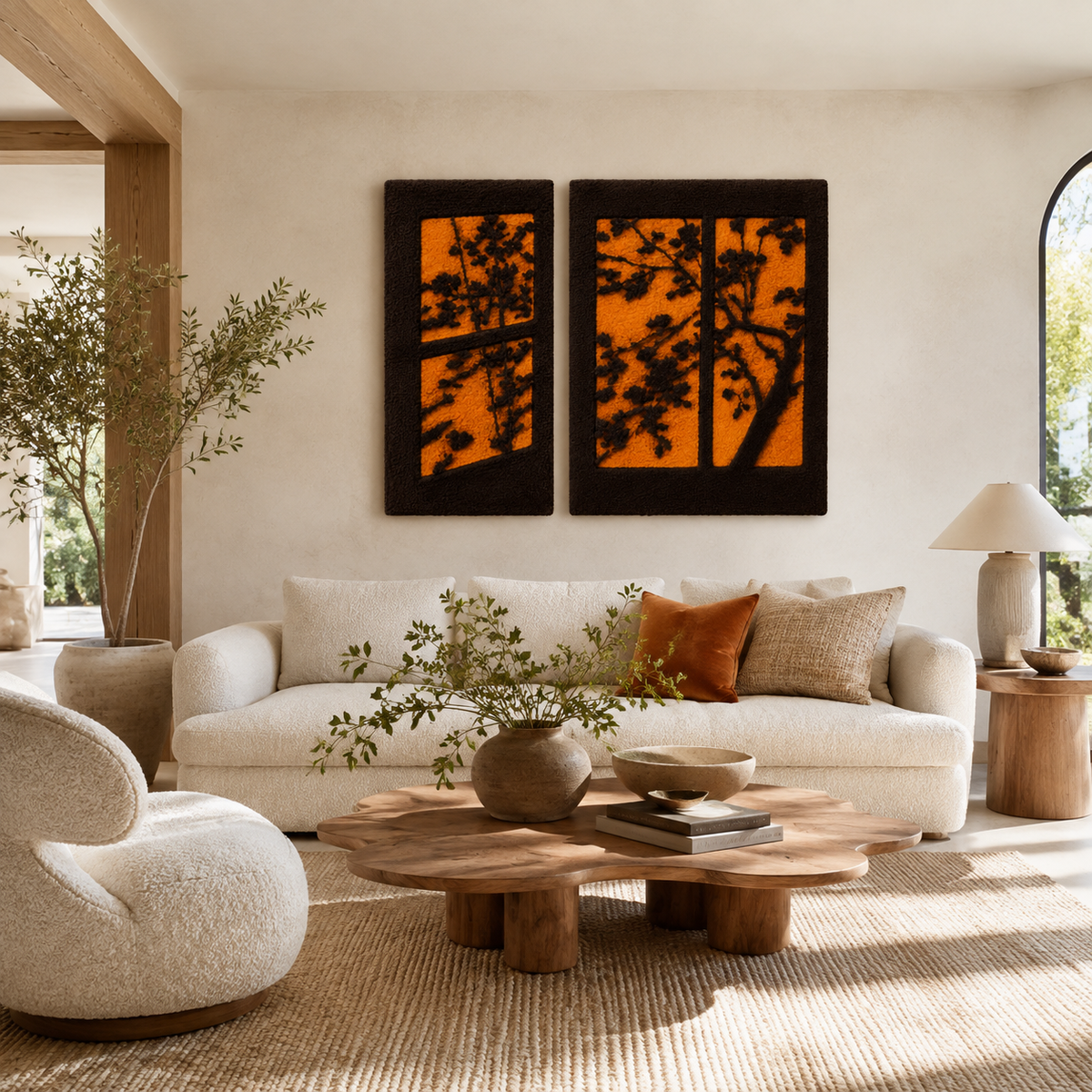 Hewn Earth coral branch wall art with natural coral-colored branches on a neutral background, decorative coastal-inspired wall decor