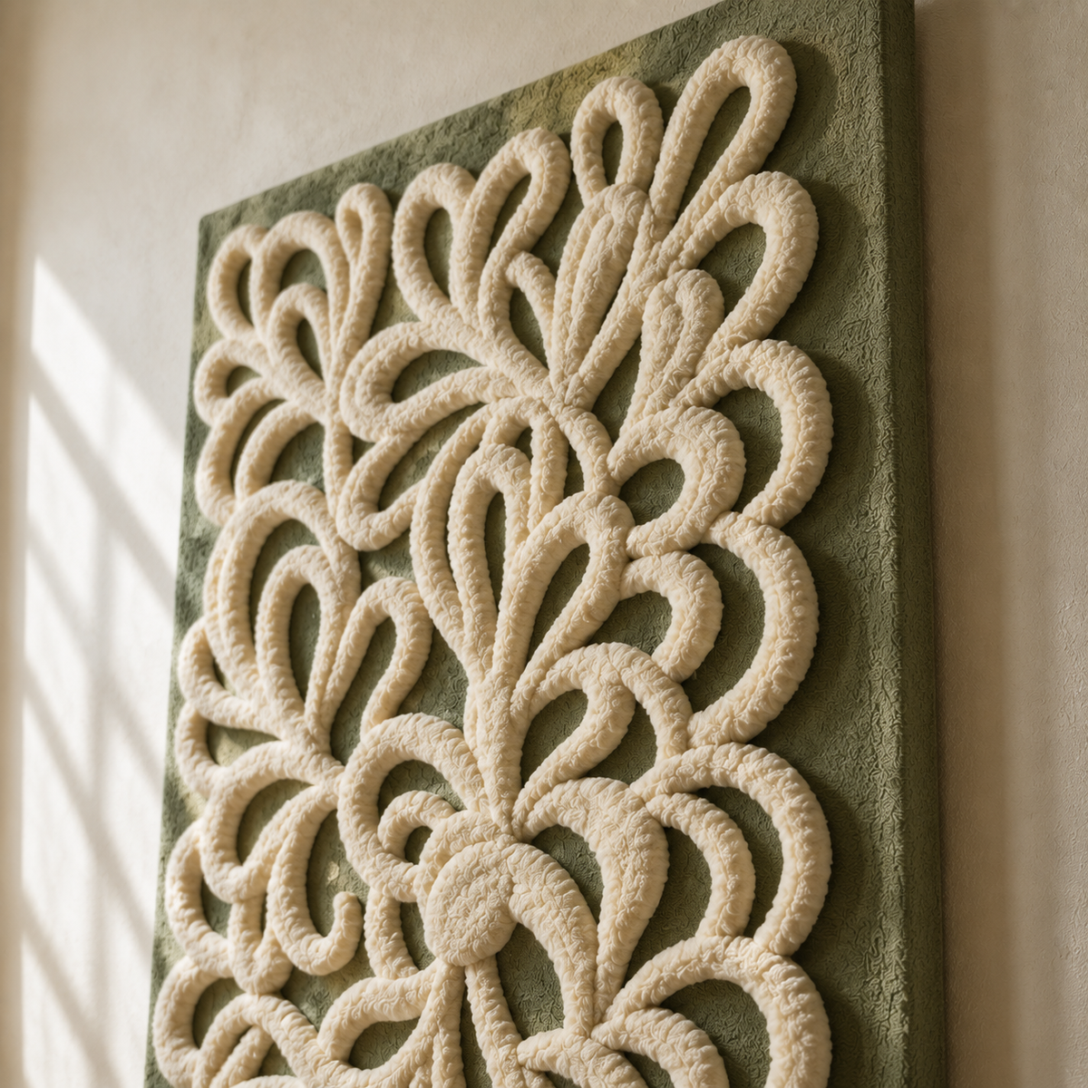 Close-up of Hewn Earth Wall Art Window Garden featuring detailed, natural-inspired design with lush greenery and vibrant flowers.