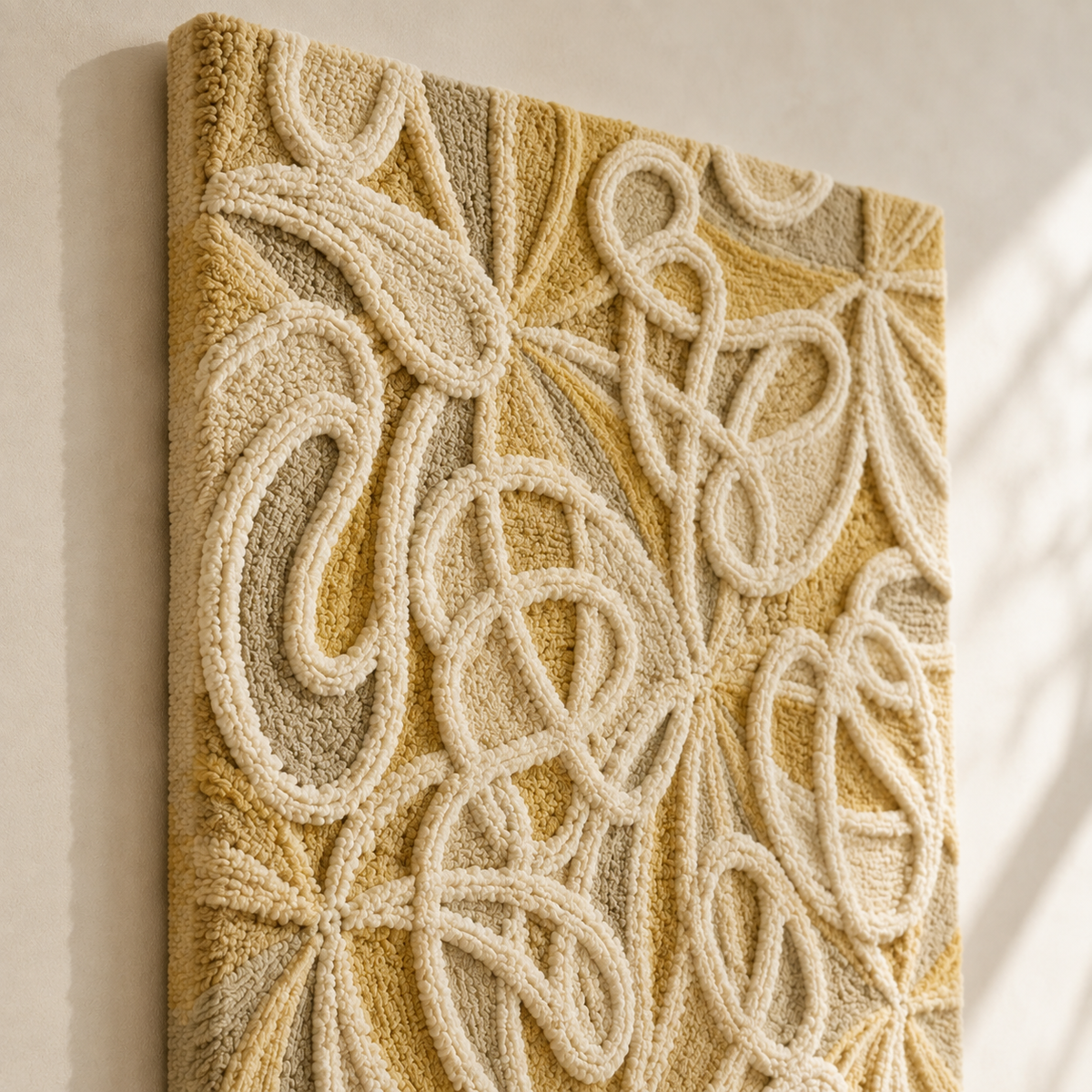 Mauve Hewn Earth wall art featuring abstract window design, hanging on a wall with a modern, artistic style.
