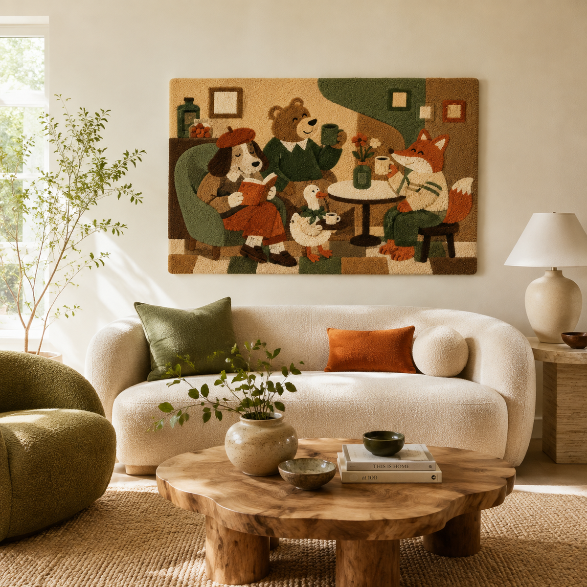 Hewn Earth Snow Canopy wall art featuring a winter scene with snow-covered trees and a serene winter landscape.