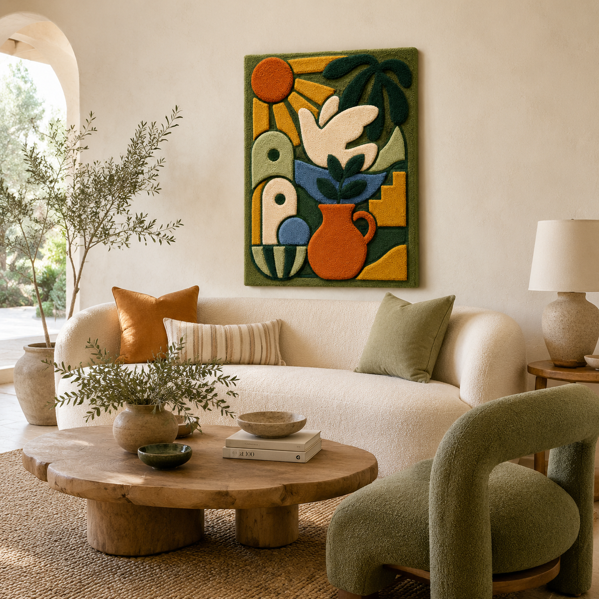 Hewn Earth rose window wall art featuring intricate stained glass design with vibrant pink and red hues.