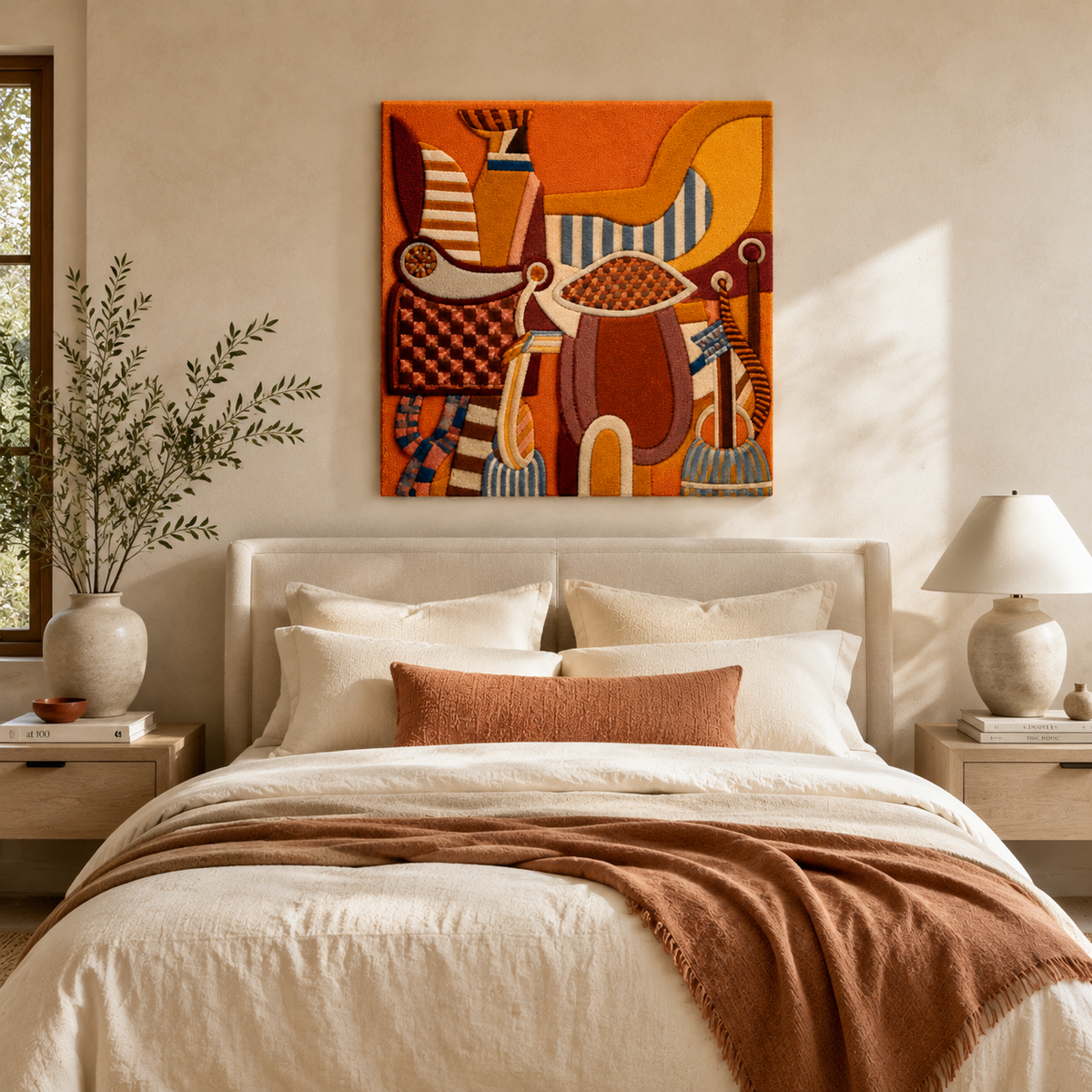 Ivory Knotwork wall art by Hewn Earth featuring intricate knot design in a natural ivory finish, suitable for wall decoration.