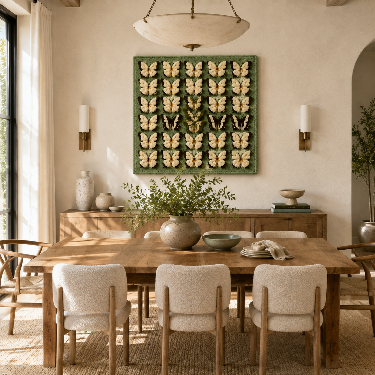 Sun Palm wall art by Hewn Earth featuring a vibrant, detailed depiction of a sunlit palm leaf.