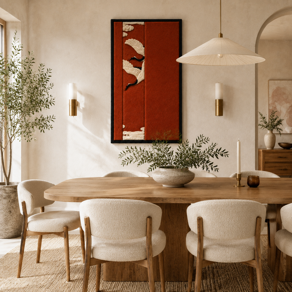Hewn Earth Balloon Evening wall art featuring colorful balloon designs on a textured background for vibrant home decor.