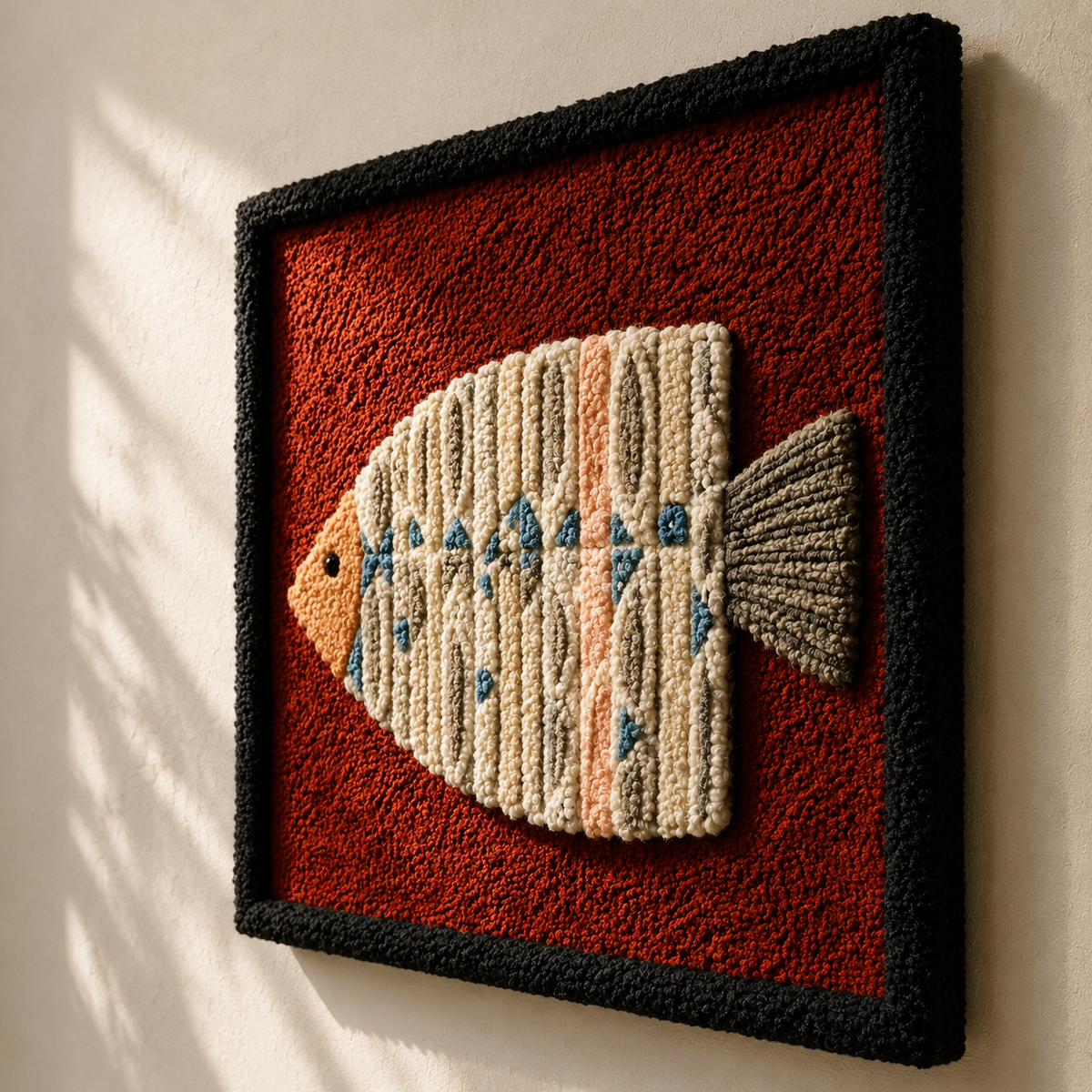 Terracotta Village wall art by Hewn Earth featuring a detailed miniature village scene on a textured background.